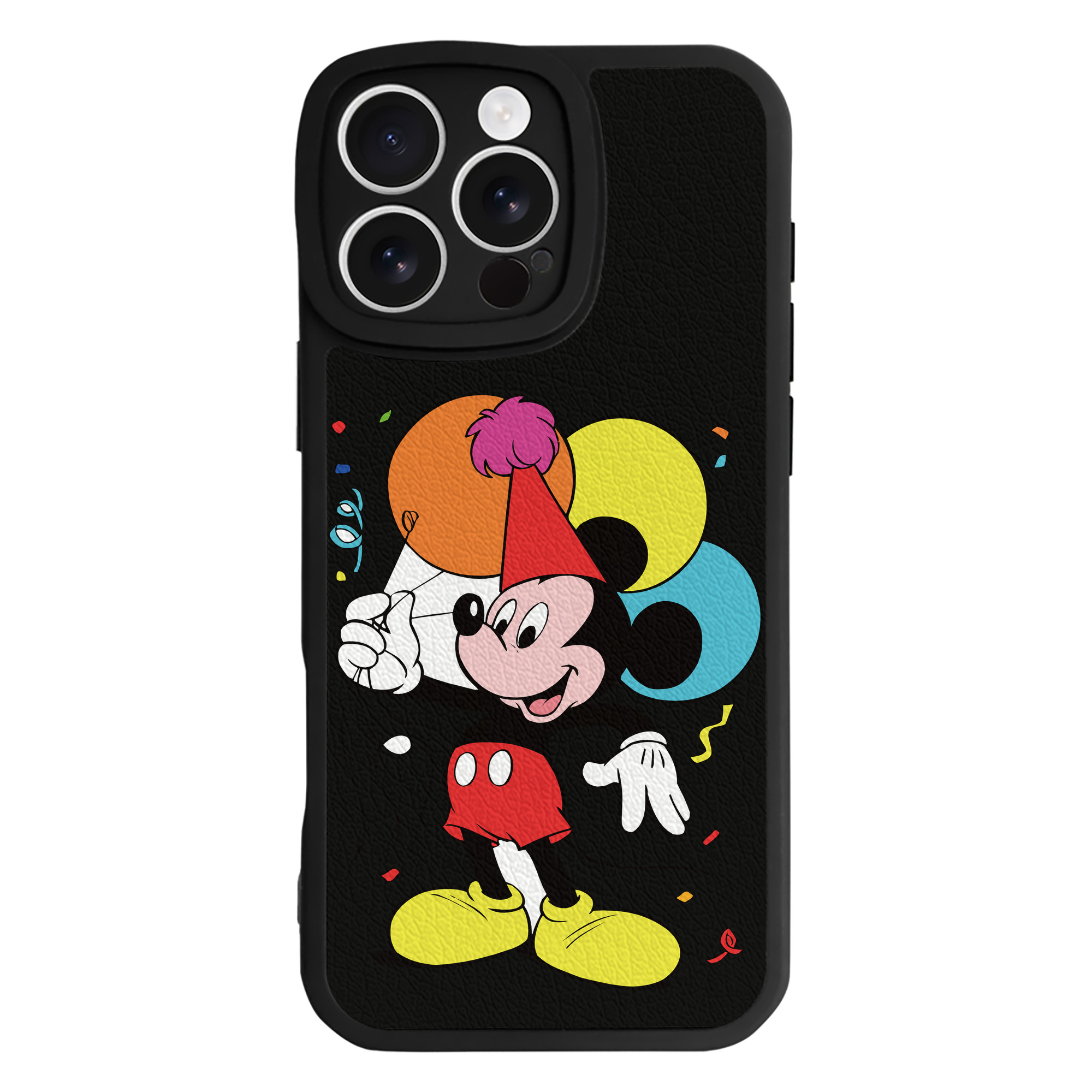 （画像用） ミッキーマウス Mickey Mouse 【iPhone 16シリーズ対応】シリコンスマホケース（レザー調） 材質：シリコン
